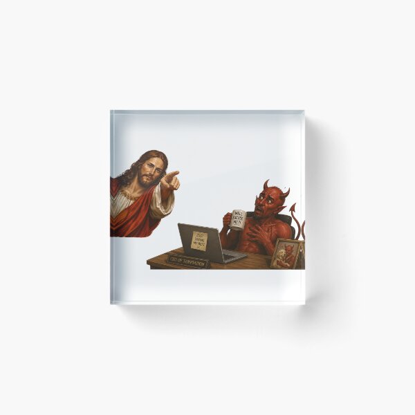Item preview, jesus not today satan meme  designed and sold by PatternFly.