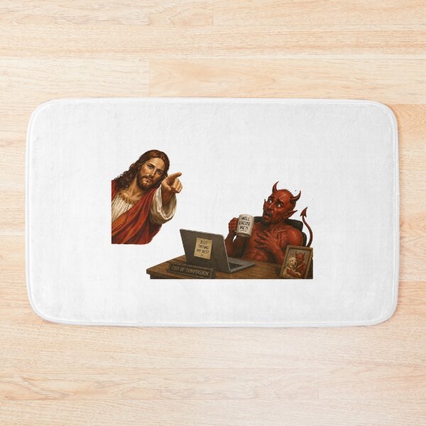 Item preview, jesus not today satan meme  designed and sold by PatternFly.