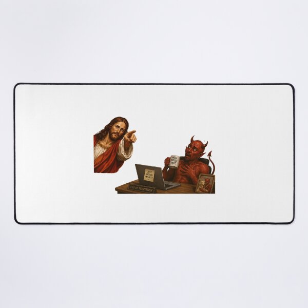 Item preview, jesus not today satan meme  designed and sold by PatternFly.