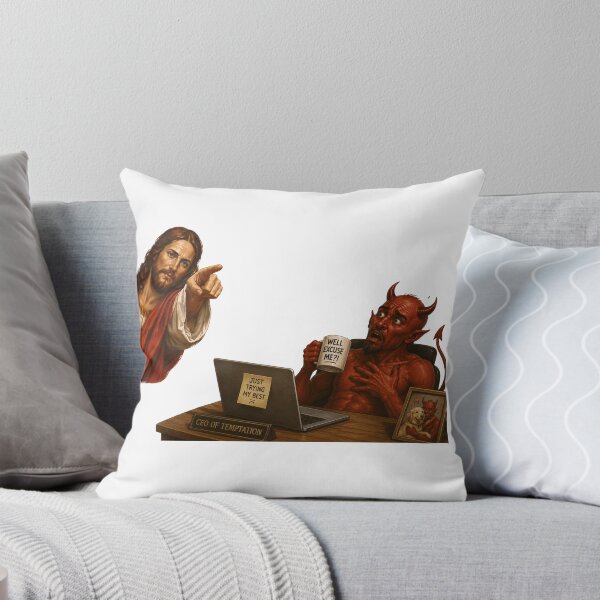 Item preview, jesus not today satan meme  designed and sold by PatternFly.