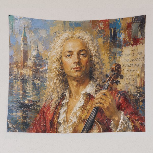 Item preview, Antonio Vivaldi, Italian composer and violinist painting. designed and sold by GalleryKauffeld.