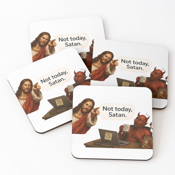 Item preview, jesus not today satan meme  designed and sold by PatternFly.