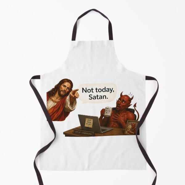 Item preview, jesus not today satan meme  designed and sold by PatternFly.