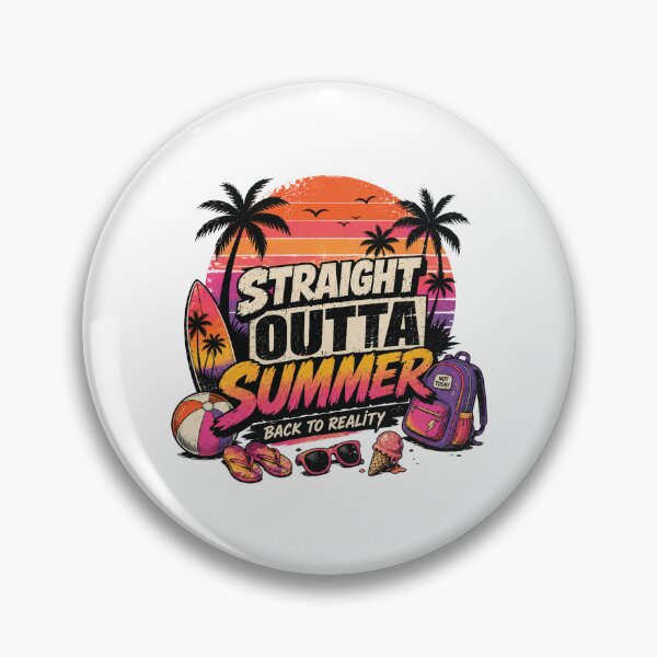 Item preview, Straight Outta Summer | Funny Back to School Retro Sunset Student T-Shirt & Sticker designed and sold by MAPDDesigns.