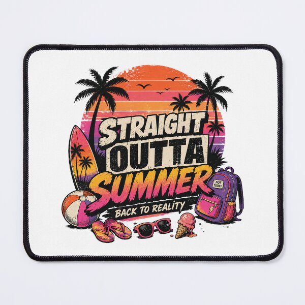Item preview, Straight Outta Summer | Funny Back to School Retro Sunset Student T-Shirt & Sticker designed and sold by MAPDDesigns.