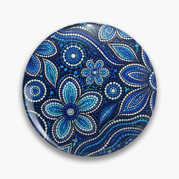 Item preview, Aboriginal Inspired Dot Art Pattern Blue And White designed and sold by 0606PM.