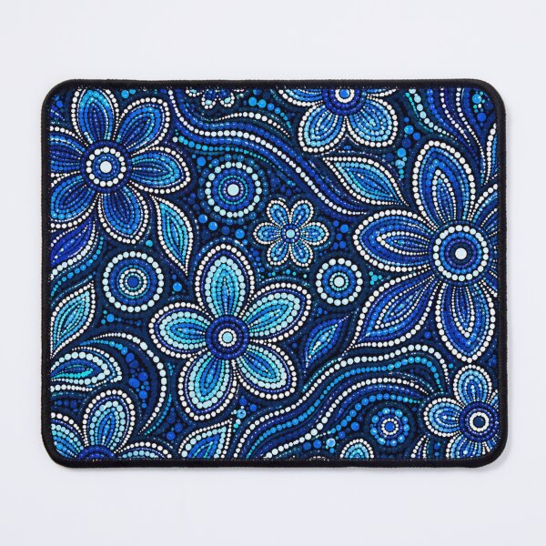 Item preview, Aboriginal Inspired Dot Art Pattern Blue And White designed and sold by 0606PM.