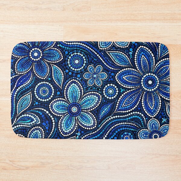 Item preview, Aboriginal Inspired Dot Art Pattern Blue And White designed and sold by 0606PM.