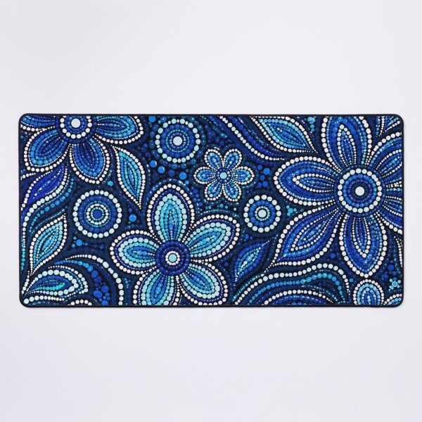 Item preview, Aboriginal Inspired Dot Art Pattern Blue And White designed and sold by 0606PM.