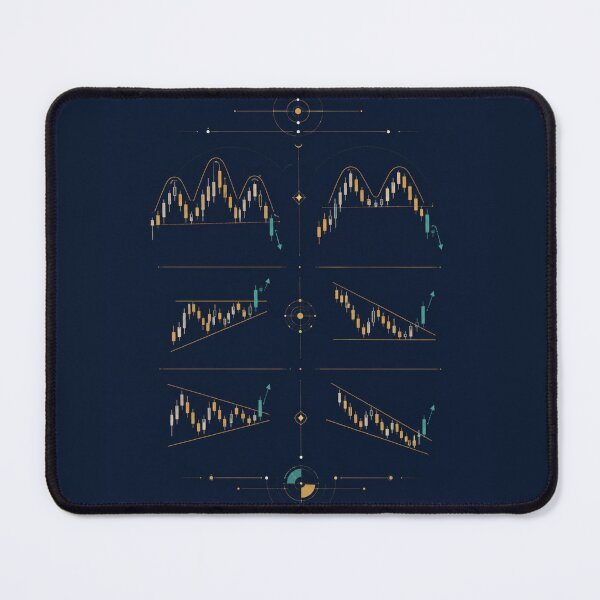 Item preview, Sacred Forex Chart Patterns — Celestial Technical Analysis Blue Wall Art designed and sold by FirmHoldStudio.