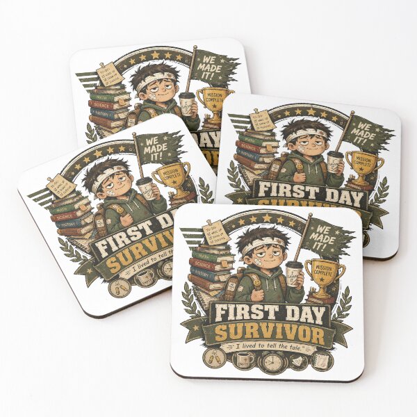 Item preview, First Day Survivor | Funny Back to School Student Badge T-Shirt & Sticker designed and sold by MAPDDesigns.