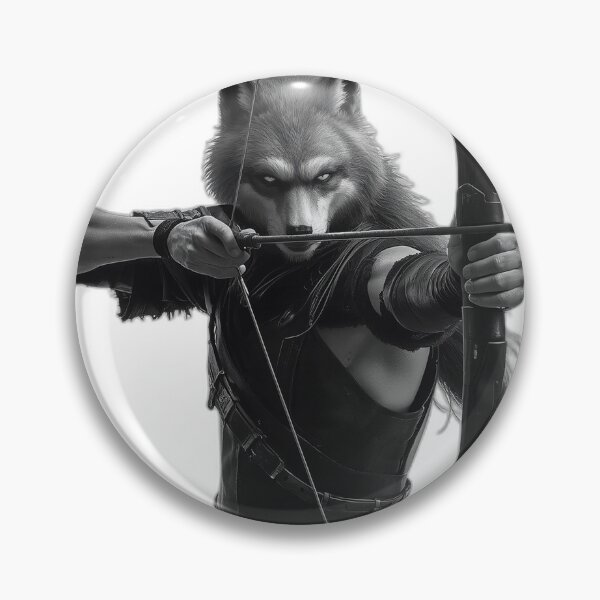 Item preview, Storm Wolf Archer — Japanese Dark Warrior Art Print designed and sold by Tokyo Neo Noir Collective .