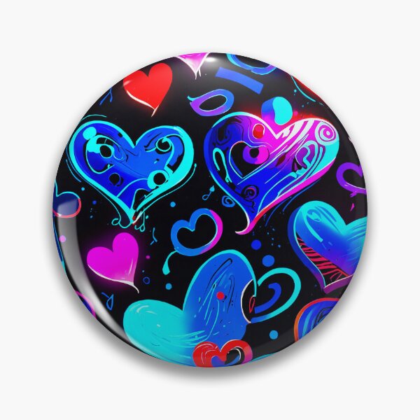Item preview, Neon Blue Hearts Pattern – Vibrant Love Aesthetic Art Design designed and sold by IMuDesigner.
