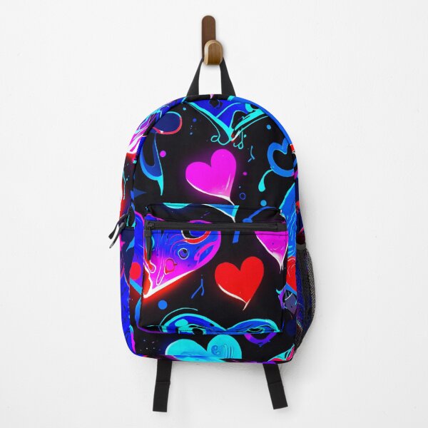 Item preview, Neon Blue Hearts Pattern – Vibrant Love Aesthetic Art Design designed and sold by IMuDesigner.