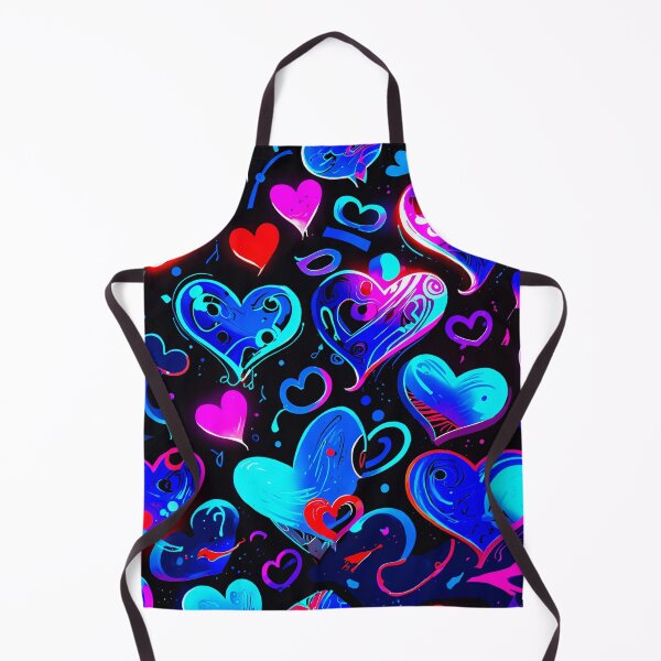 Item preview, Neon Blue Hearts Pattern – Vibrant Love Aesthetic Art Design designed and sold by IMuDesigner.