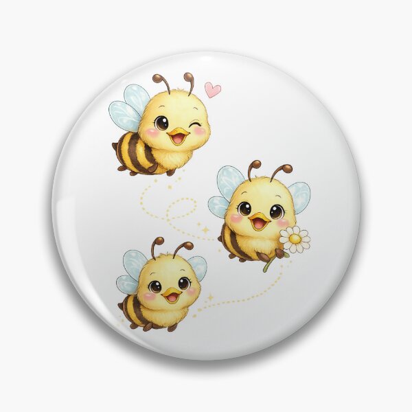 Item preview, Cute Bees Illustration | Adorable Bumble Bee Cartoon | Happy Bee Sticker Design | Cottagecore Bee Art | Bee Lover Gift | Whimsical Pollinator Illustration designed and sold by holistech.
