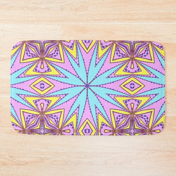 Item preview, Vibrant Pink and Blue Geometric Star Mandala designed and sold by Tinsleybluebell.
