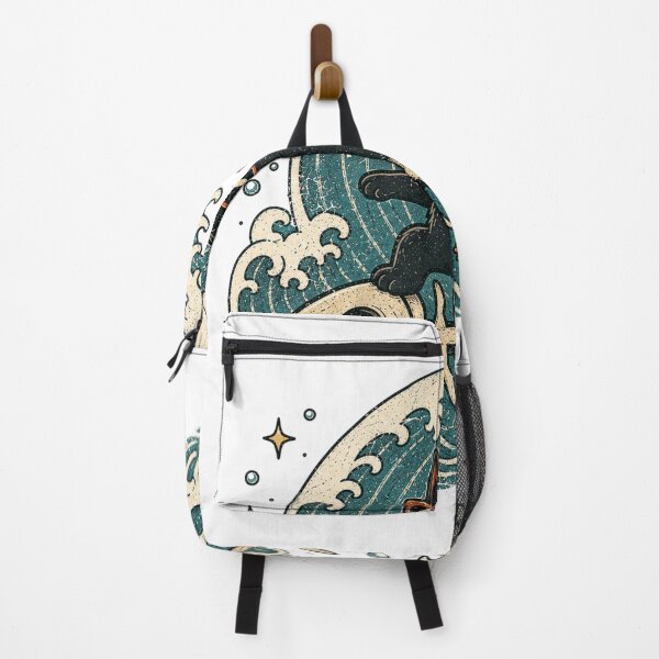 Item preview, Cool Black Cat Surfing Fish Skeleton Summer Cat designed and sold by Region.