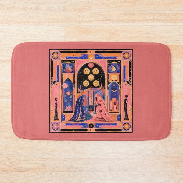 Item preview, Five of Pentacles Tarot Card - Cosmic Pink Celestial Night Art designed and sold by Natalia-Vlad.