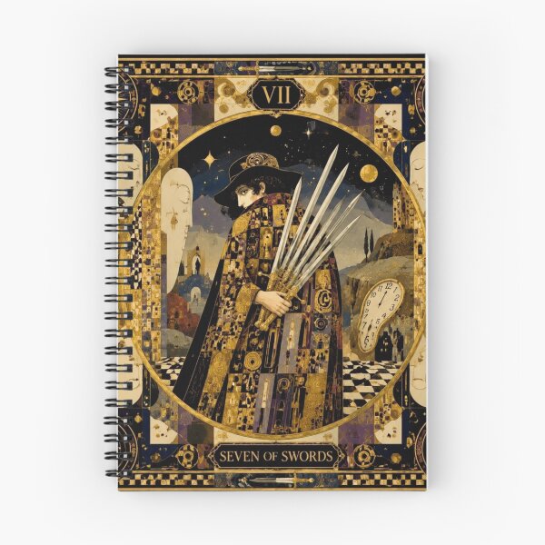 Item preview, The Seven of Swords - Tarot Art Nouveau, Surrealism and Klimt-esque Intrigue designed and sold by Natalia-Vlad.
