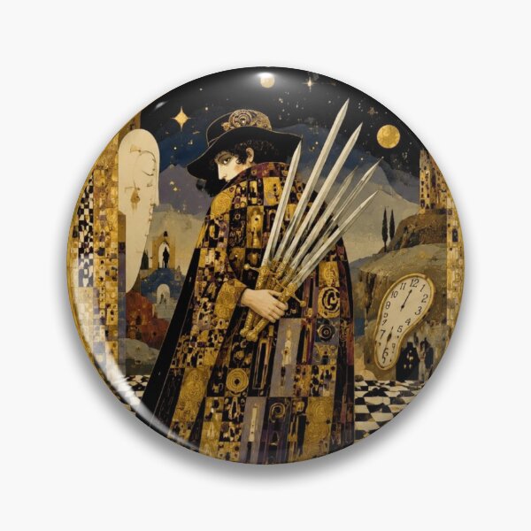 Item preview, The Seven of Swords - Tarot Art Nouveau, Surrealism and Klimt-esque Intrigue designed and sold by Natalia-Vlad.