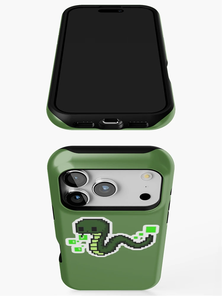 Thumbnail 3 of 4, iPhone Case, Snake Eating Pixels Python Coder Gamer Sticker designed and sold by Potatoxzari.