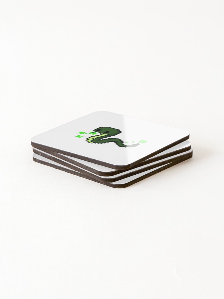 Thumbnail 4 of 5, Coasters (Set of 4), Snake Eating Pixels Python Coder Gamer Sticker designed and sold by Potatoxzari.