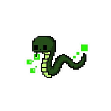 Artwork thumbnail, Snake Eating Pixels Python Coder Gamer Sticker by Potatoxzari