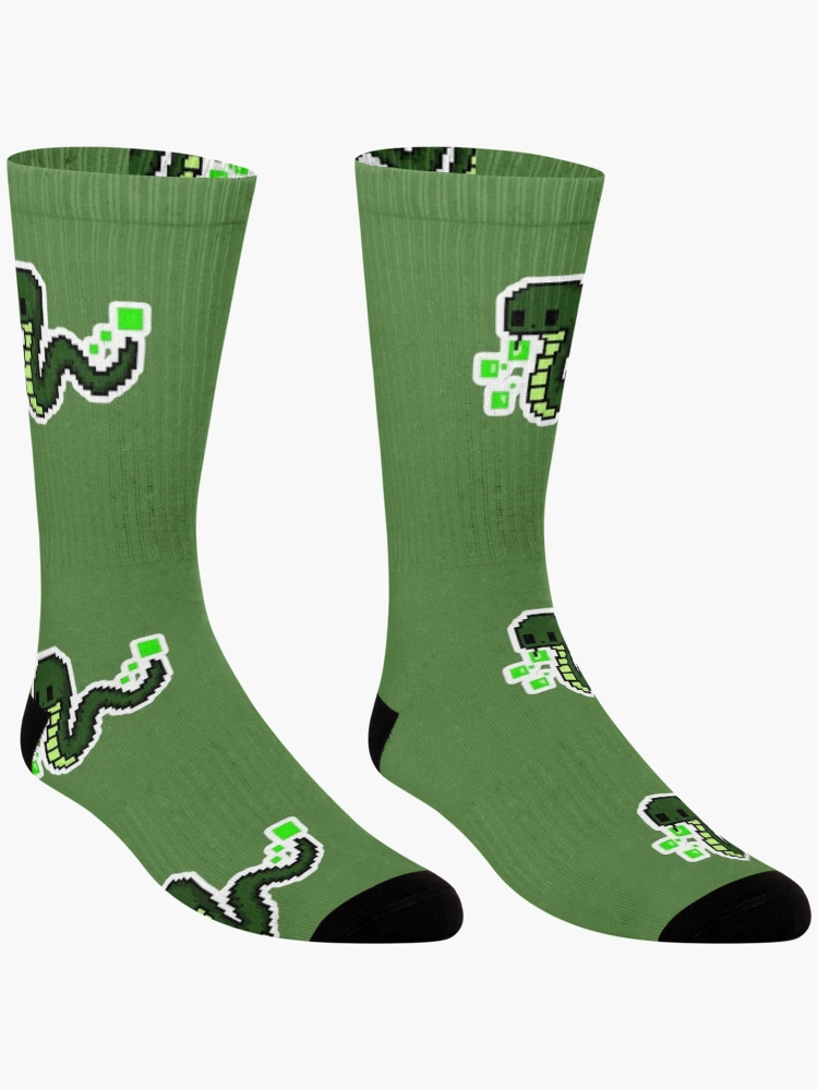 Thumbnail 3 of 5, Socks, Snake Eating Pixels Python Coder Gamer Sticker designed and sold by Potatoxzari.