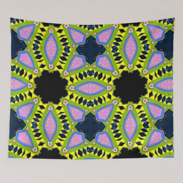 Item preview, Vibrant Green and Pink Kaleidoscope Mandala Pattern designed and sold by Tinsleybluebell.