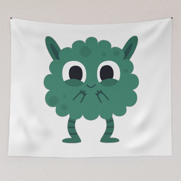 Item preview, Cute Fluffy Green Monster Illustration designed and sold by DailyDoodlesBySumbul.