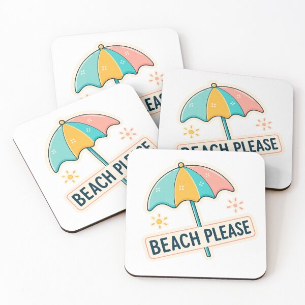 Item preview, Beach, please! – Cute floral beach sticker design, perfect for summer. designed and sold by FusiTink.