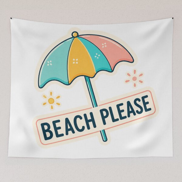 Item preview, Beach, please! – Cute floral beach sticker design, perfect for summer. designed and sold by FusiTink.