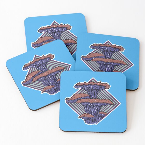 Item preview, Azure Bloom Fungus – Retro Psychedelic Mushroom Illustration designed and sold by Half Mess.