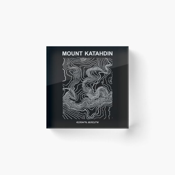 Item preview, Black & White Mount Katahdin Topography designed and sold by Mountain Bound Designs.