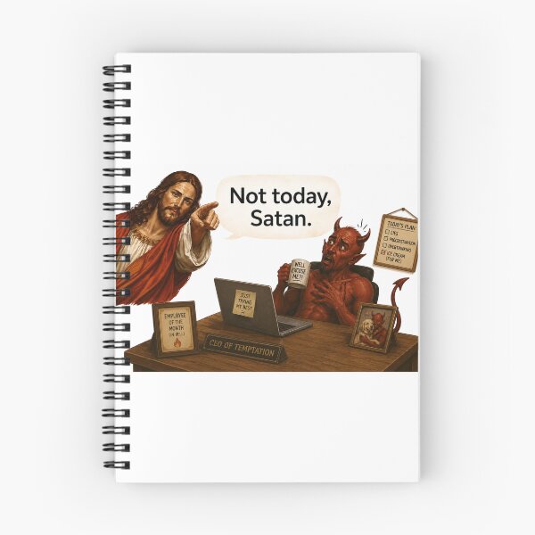 Item preview, jesus not today satan meme  designed and sold by PatternFly.