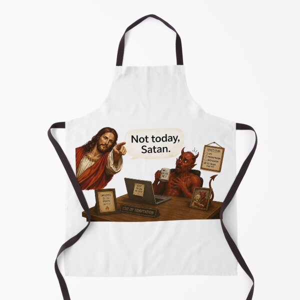 Item preview, jesus not today satan meme  designed and sold by PatternFly.