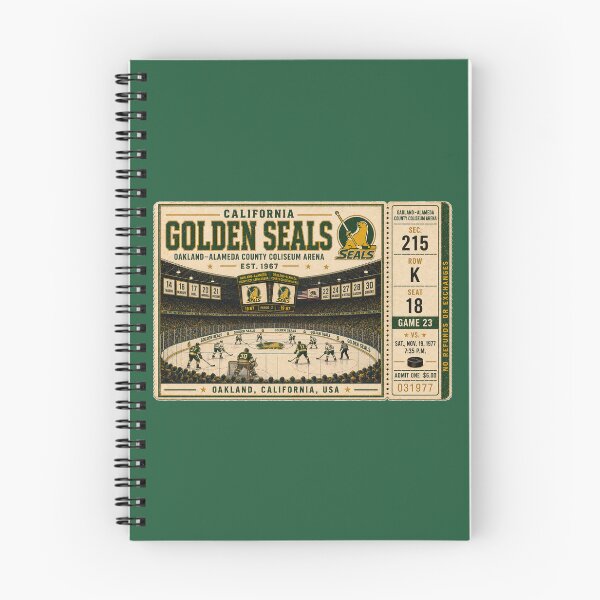 Item preview, California Golden Seals Vintage Hockey Ticket, Oakland-Alameda County Coliseum Arena, Retro professional hockey Art designed and sold by GhostDawgs.