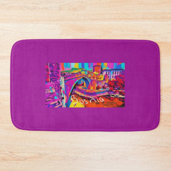 Item preview, Bosnia bridge in pop up lively colours  designed and sold by wallartofmio.