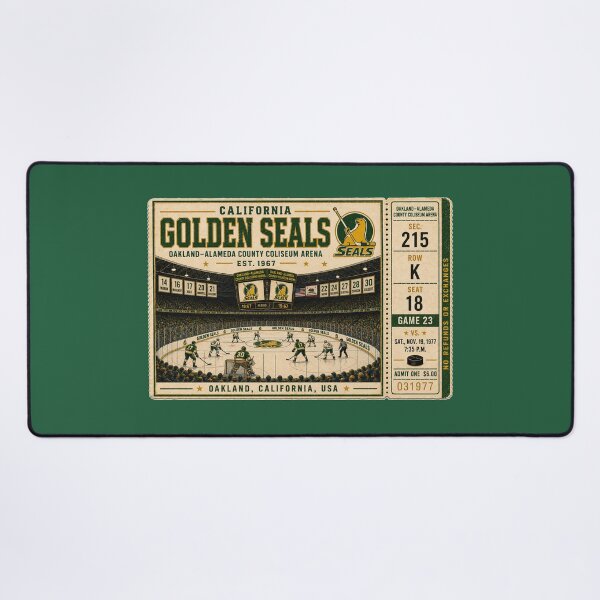 Item preview, California Golden Seals Vintage Hockey Ticket, Oakland-Alameda County Coliseum Arena, Retro professional hockey Art designed and sold by GhostDawgs.