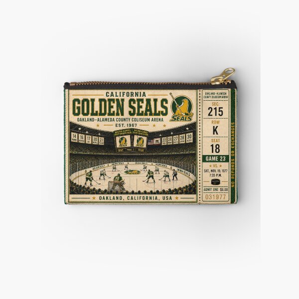 Item preview, California Golden Seals Vintage Hockey Ticket, Oakland-Alameda County Coliseum Arena, Retro professional hockey Art designed and sold by GhostDawgs.
