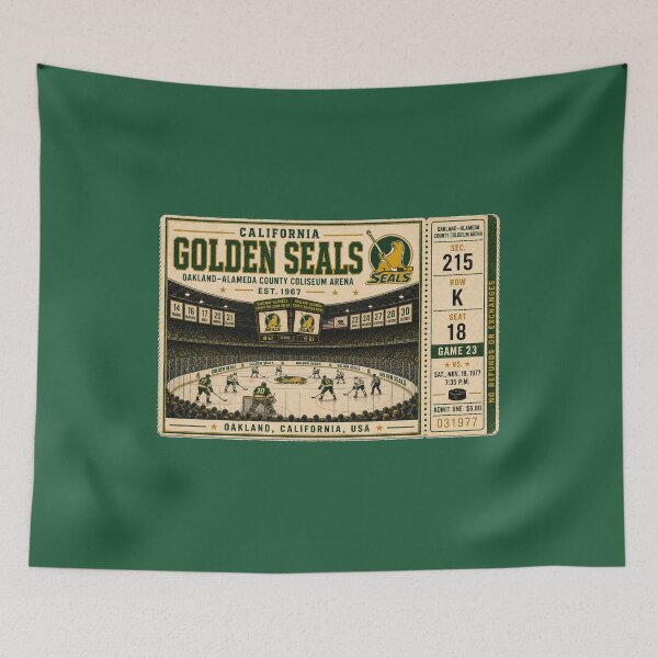 Item preview, California Golden Seals Vintage Hockey Ticket, Oakland-Alameda County Coliseum Arena, Retro professional hockey Art designed and sold by GhostDawgs.