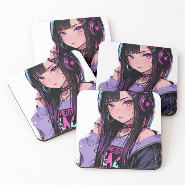 Item preview, Dark Anime Fashion Girl with Neon Lights designed and sold by AnimDream .