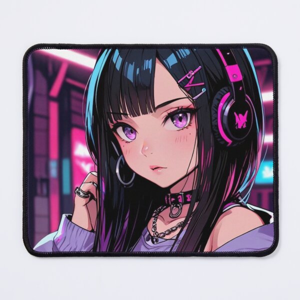 Item preview, Dark Anime Fashion Girl with Neon Lights designed and sold by AnimDream .
