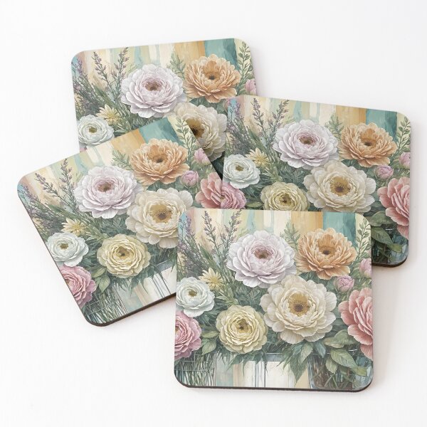 Item preview, Cottagecore Floral Art | Romantic Botanical Watercolor | Soft Pastel Garden Flowers | Printable Art designed and sold by Patricia Johnston.