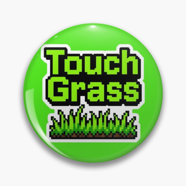 Item preview, Touch Grass Funny Gamer Humor Minimalist Sticker designed and sold by Potatoxzari.