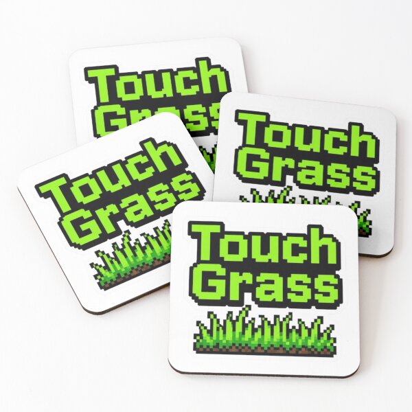 Item preview, Touch Grass Funny Gamer Humor Minimalist Sticker designed and sold by Potatoxzari.