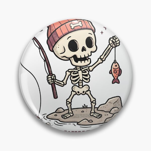 Item preview, Skeleton Fishing Small Wins Count Retro Beanie designed and sold by MisteryDesigner.