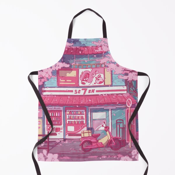 Item preview, The aesthetic Tokyo street with vending machines and a grocery store designed and sold by AnGoArt.