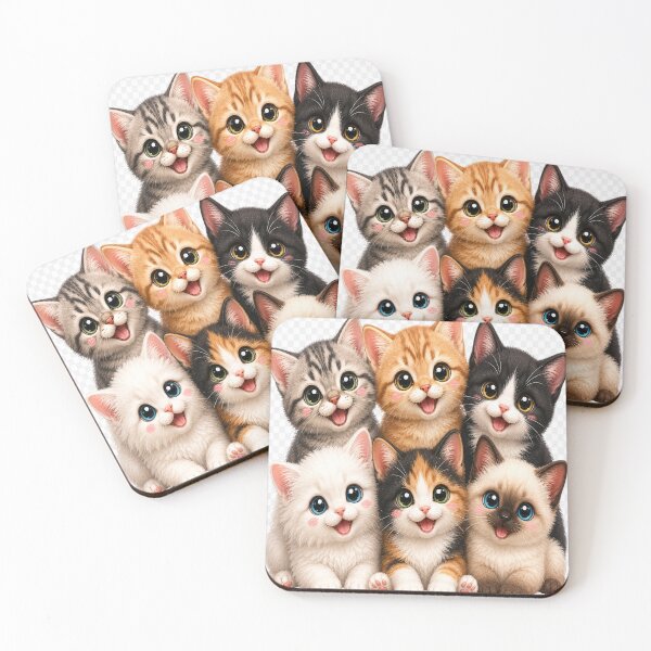 Item preview, Six Cute Kawaii Kittens with Big Sparkly Eyes designed and sold by alw951.
